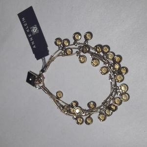 Anne Klein Women Bracelet Gold Golor Gems Stones Charm Bracelet 7" …
